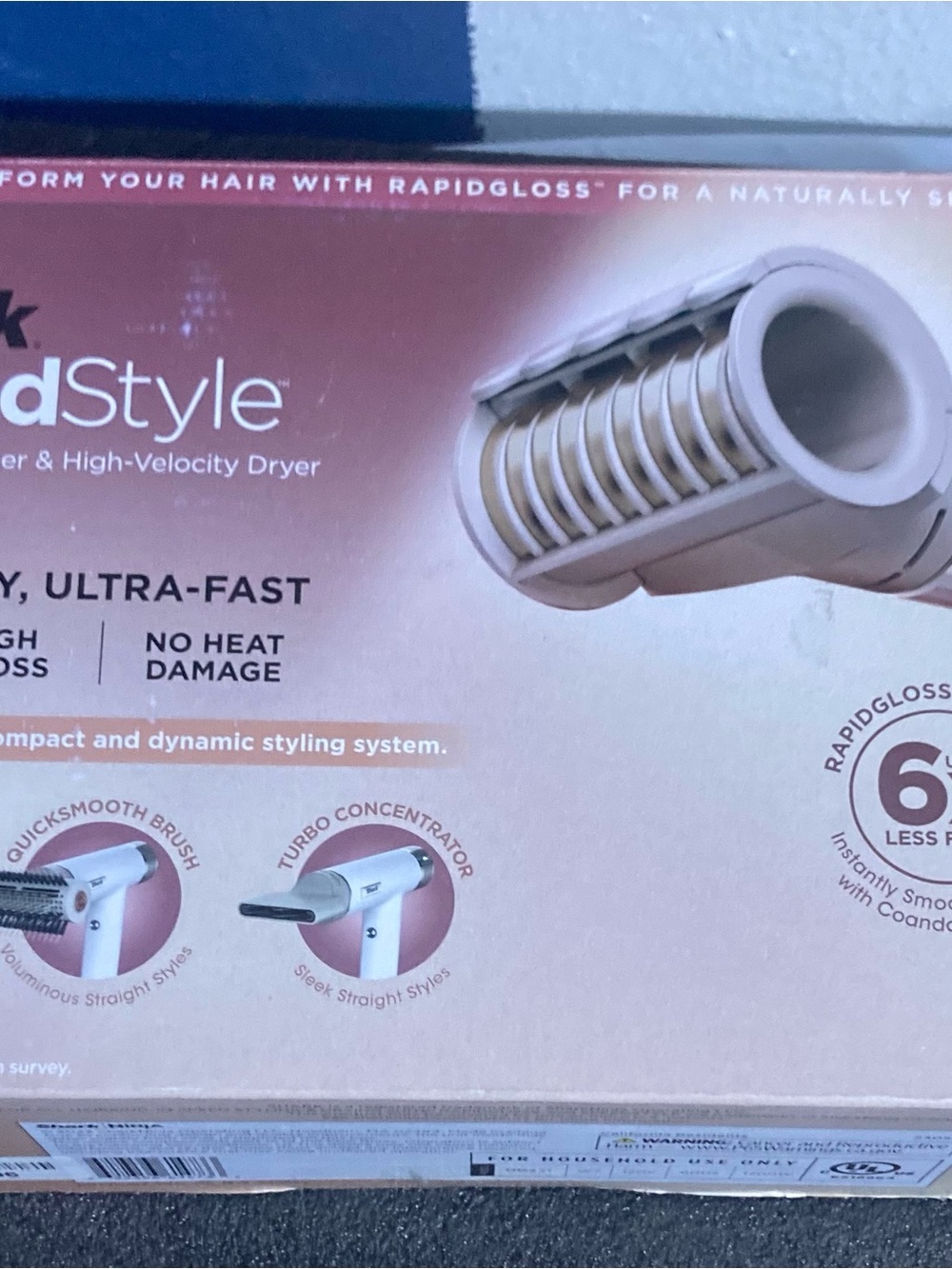 Hot Tools RapidStyle White & Rose Gold Hair Dryer Brush